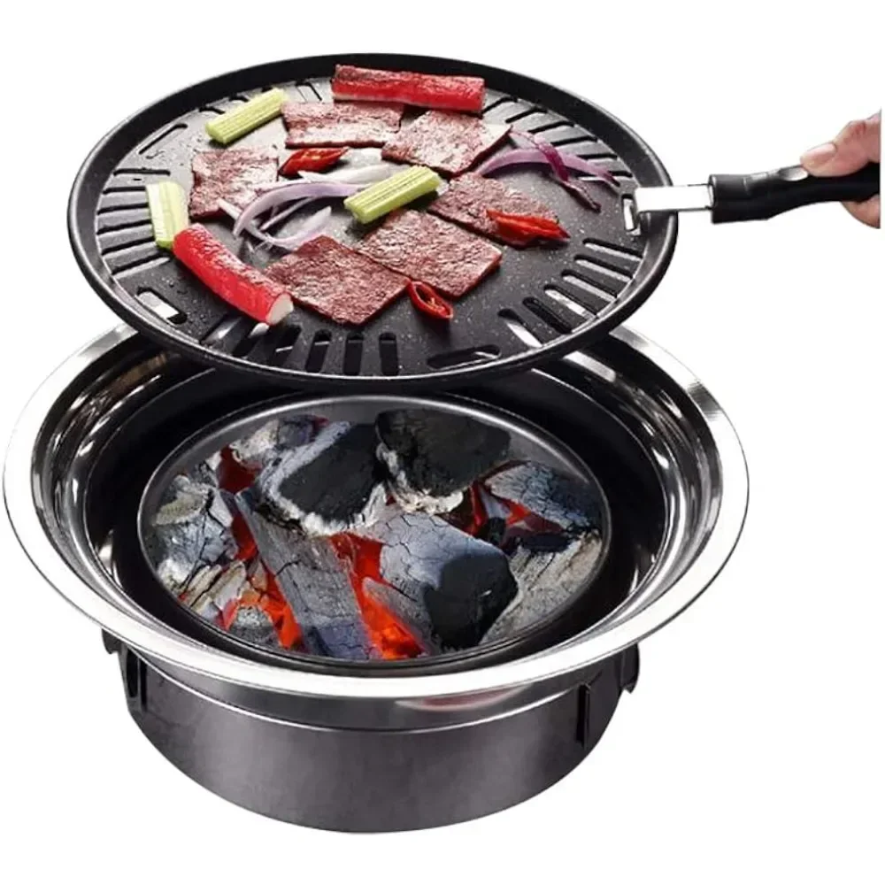 

For Multifunctional Charcoal Barbecue Grill, Korean BBQ Grill, Portable Camping Grill Stove, Tabletop Smoker Grill BBQ Coreana