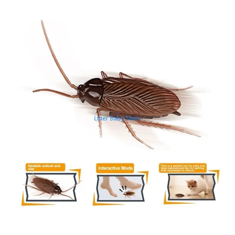 

N80C Realistic Cockroach Fun Electric Insect Trick Toy Practical Joke Prank Toy Adult Anxiety Reduce Halloween Party Props