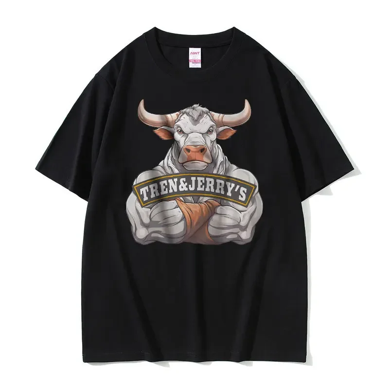 

Funny Tren and Jerry's Oversize Pump Cover Meme T-shirt Women's Gym Fitness Sports T-shirt Men's Casual T-shirt