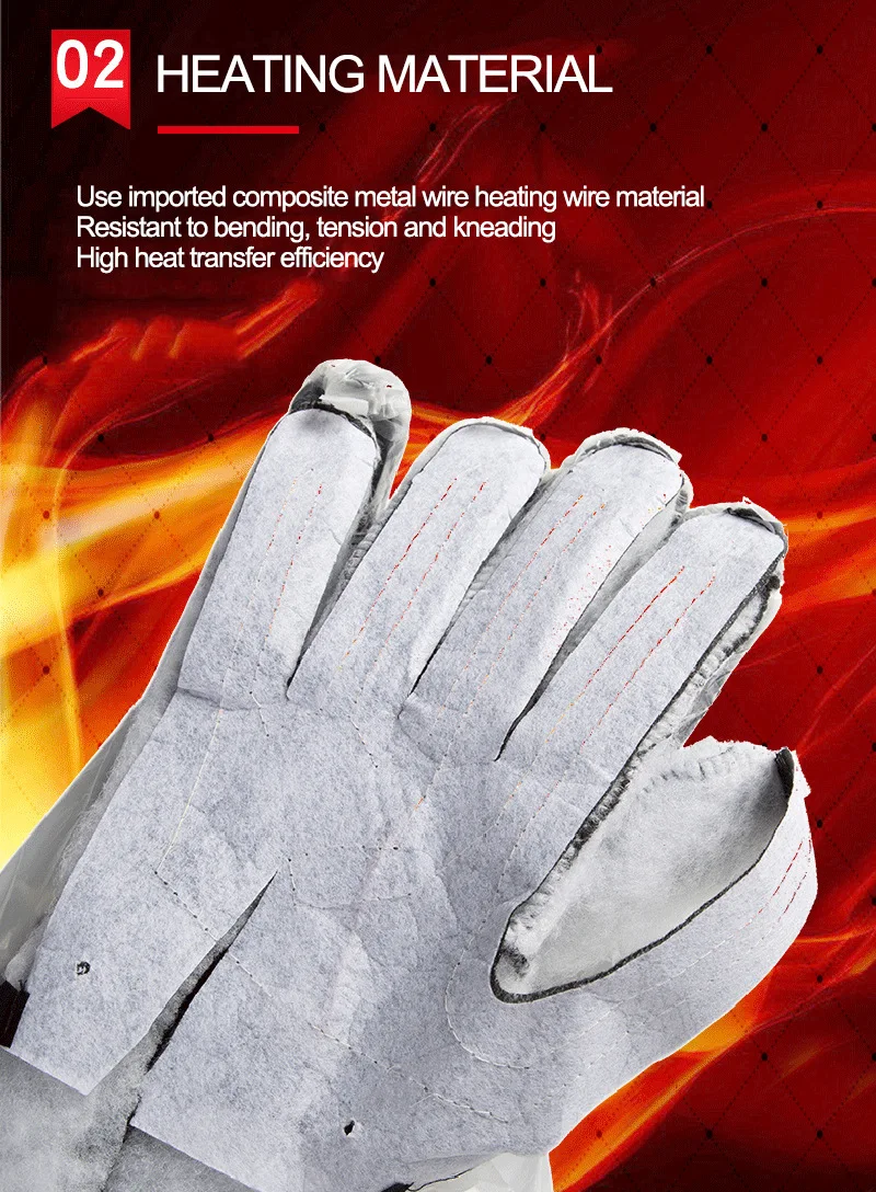 Winter Rechargeable Battery Ski Heated Warm Electrical Glove For Outdoor Sport Cold Weather Heated Gloves Rechargeable