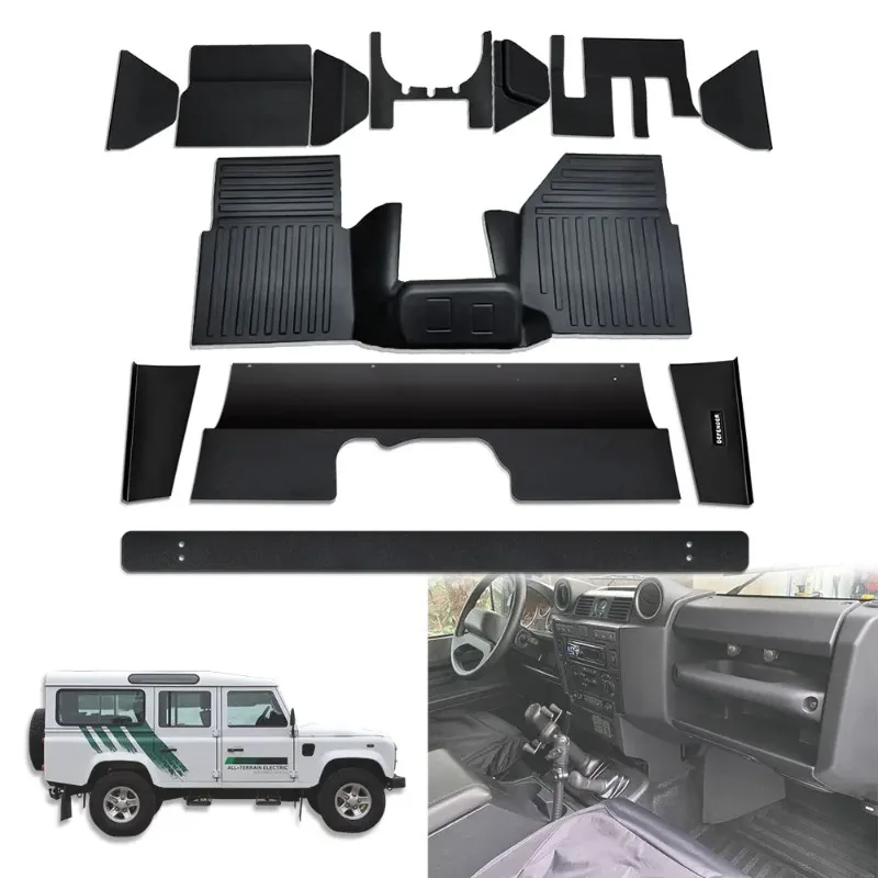 Waterproof Car Mats For Land Rover Defender 90 110 Puma TD4 2006-2016 Floor Liner Foot Pads Non Skidding Carpets