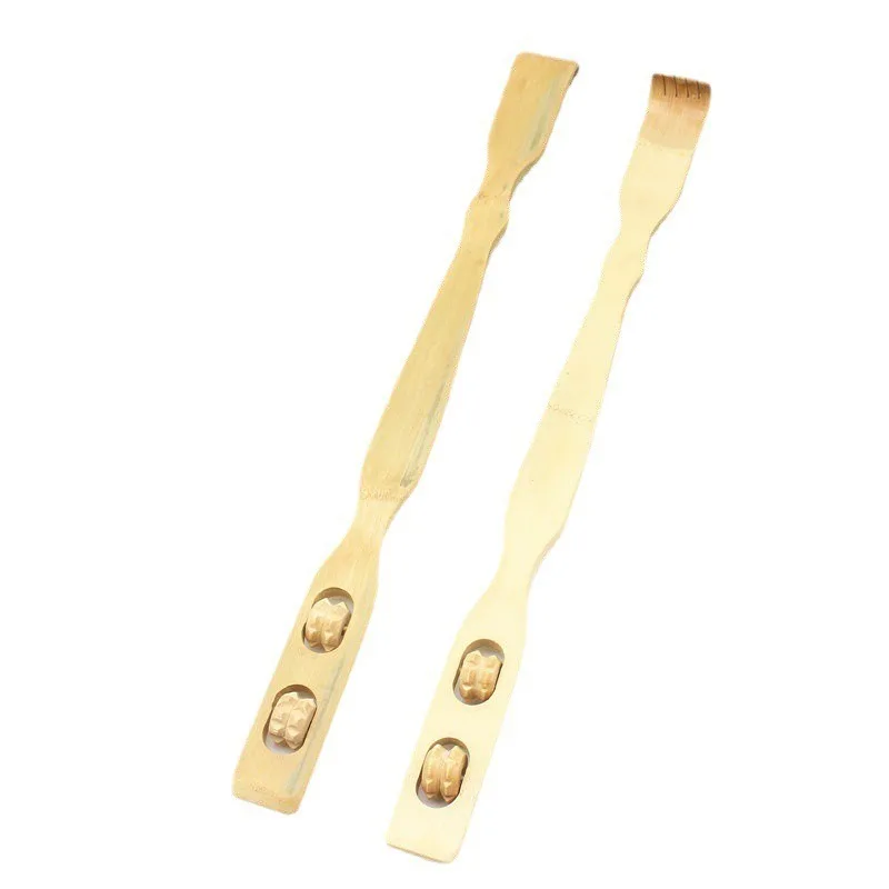 Natural Bamboo Back Scratcher With Massage Rollers, Practical Household Back Scratching & Massage Tool for Daily Use image 5