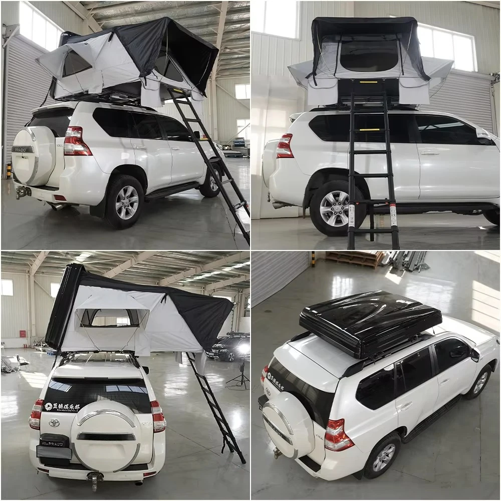Outdoor Camping Car Rooftop Tent Suppliers ABS Pop-up Triangle Rooftop Tent Lightweight Car Top Roof Tent