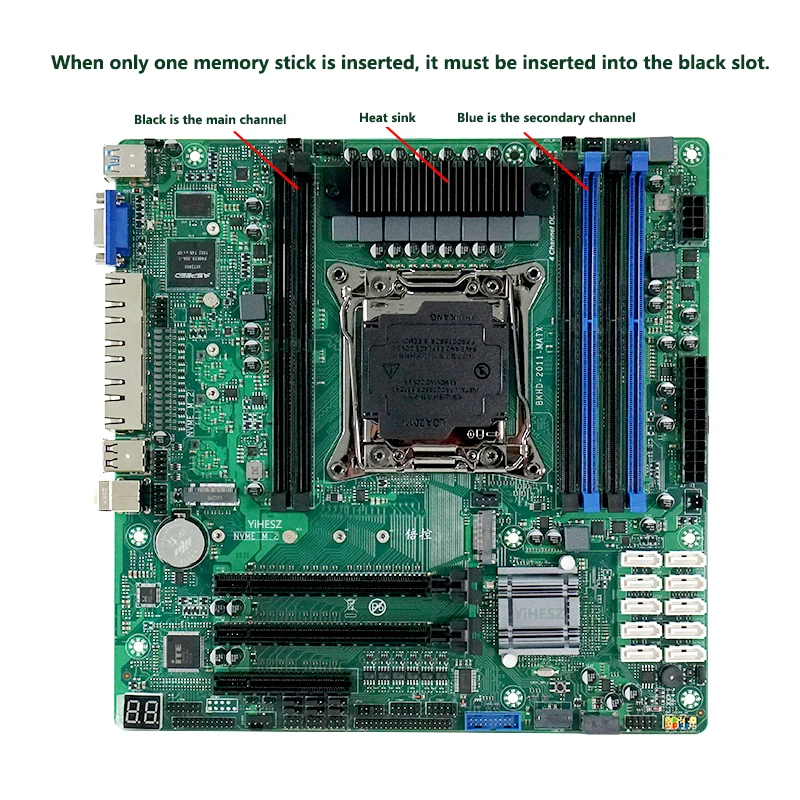 Xeon E5 NAS 마더보드 C612 10 SATA 4*2.4G LAN 포트 LGA2011 NAS 보드 2*M.2 4 채널 6*DDR4 DIMM(PCIE 지원 E5 2680V4 포함) 썸네일 6