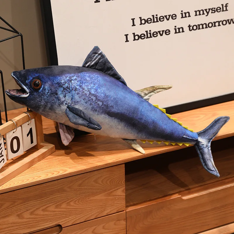 55/75/95CM Big Size Simulation Tuna Fish Plush Toy Stuffed Soft Animal Fish Plushies Pillow Cute Sofa Cushion