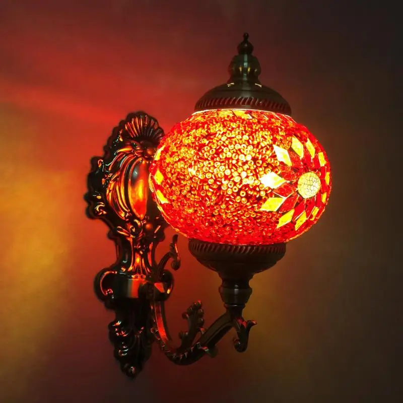 

Coffee Restaurant Decorative Wall Lamp Study Turkish Decorative Glass Wall Light Indoor Living Room Decoration Lighting