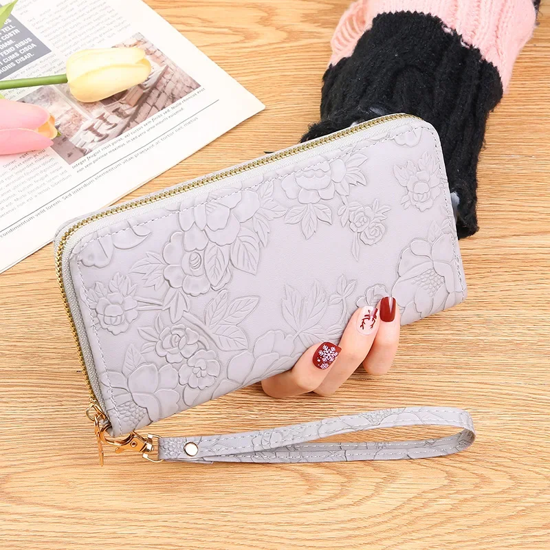 New Large Capacity Wallet New Trendy Korean Version Women's Pu Leather Handbag Multifunctional Long and Portable Wallet