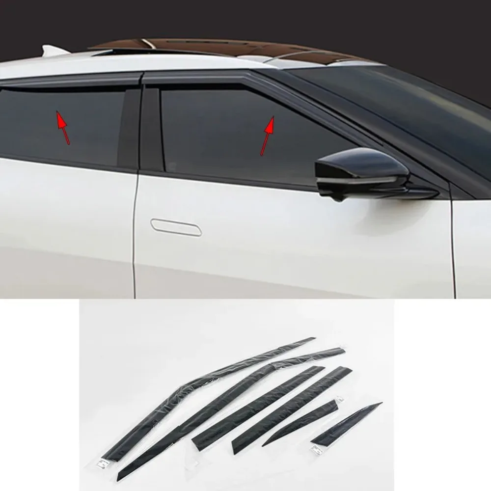

Car Accessories For Kia EV6 2022-2026 ABS Black Waterproof Door Window Visor Vent Shades Sun Rain Guard