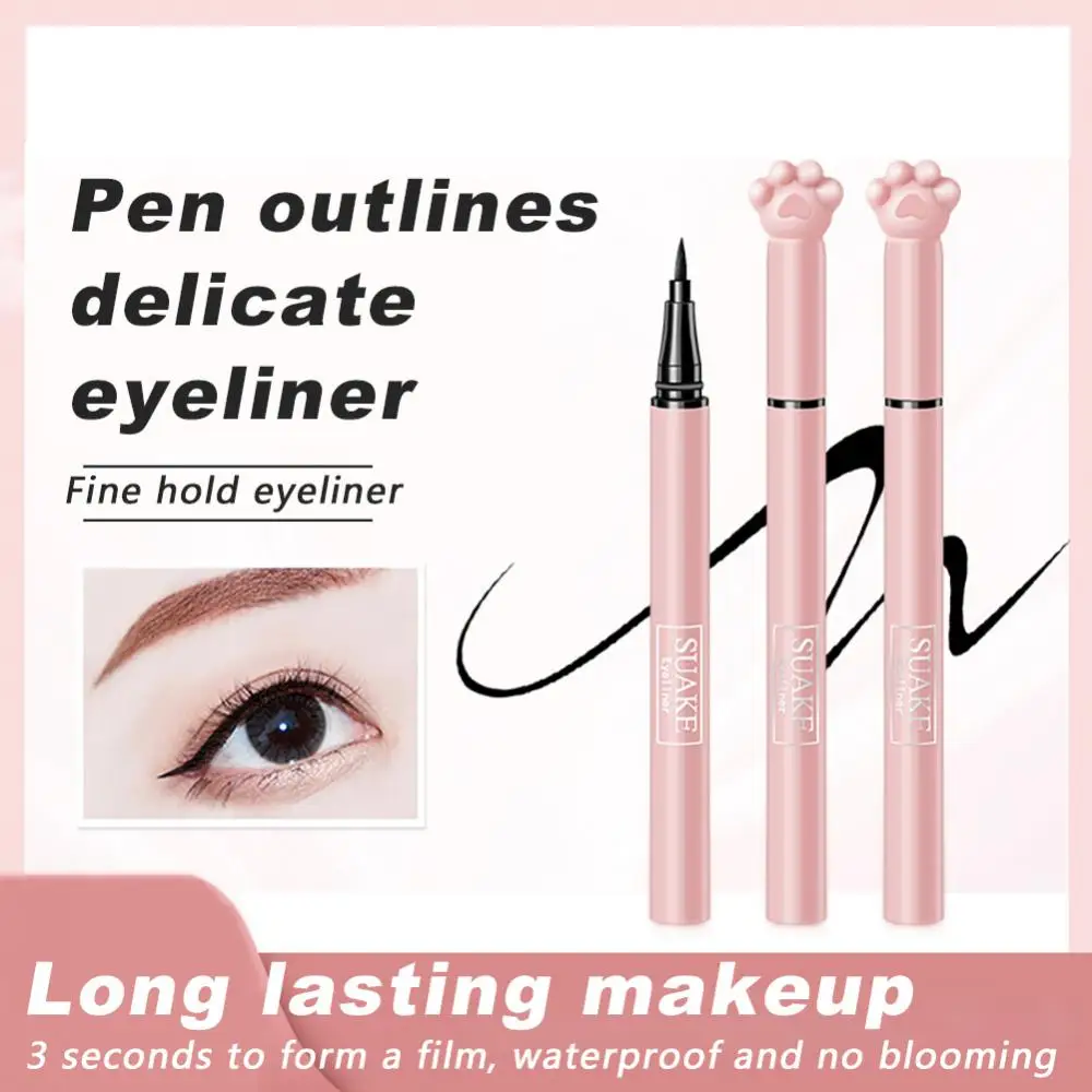 Eyeliner liquido nero a testa Fine Eye Make Up Eyeliner Super impermeabile a lunga durata facile da indossare occhi cosmetici per il trucco delle
