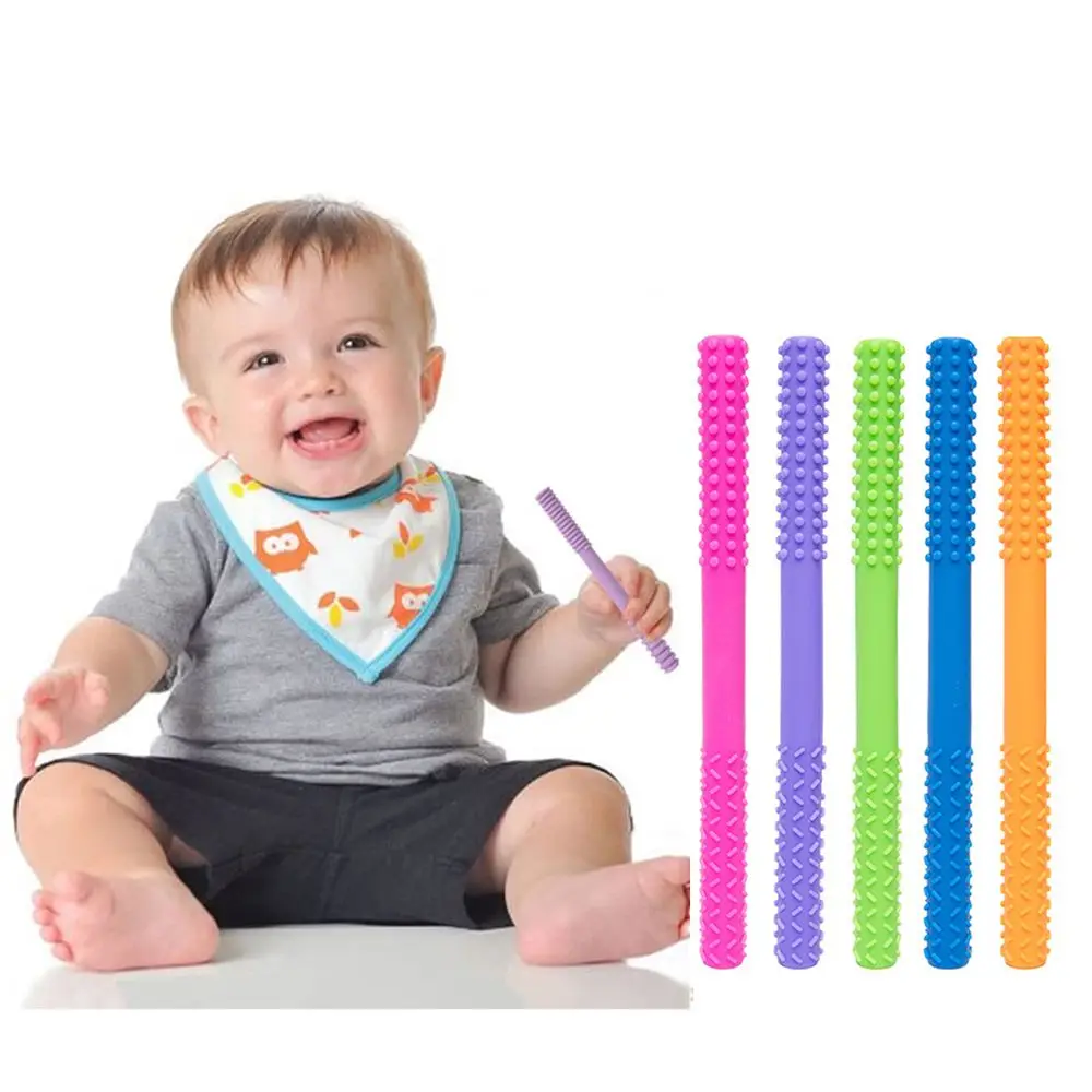 Durable Avoid Eat Finger Dental Care Infants Soother Hollow Tube Cleaning Brush Molar Stick Baby Teether