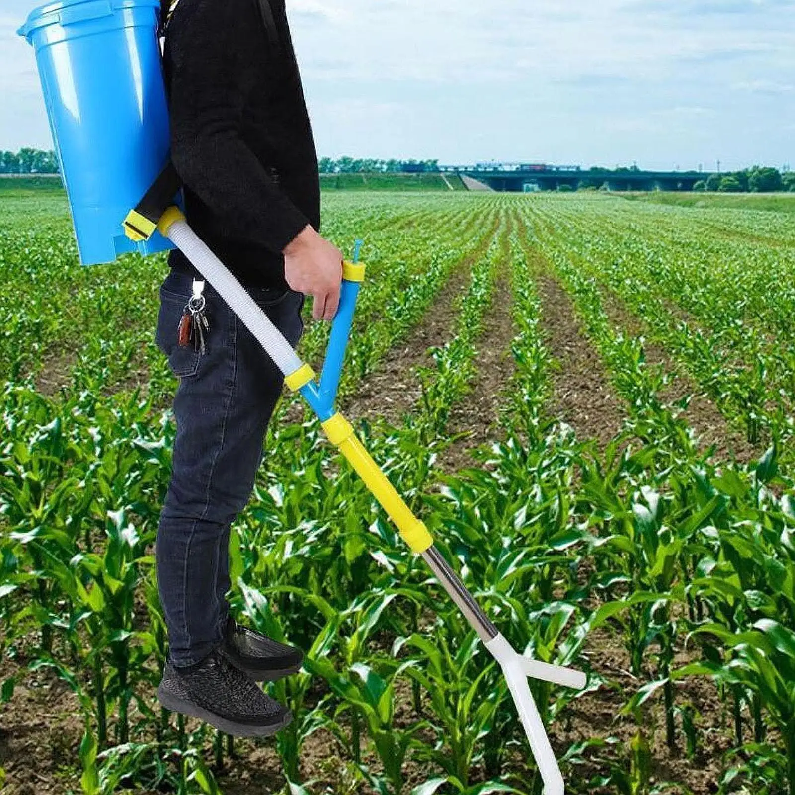 

Manual Fertilizer Spreader Fertilizing Tool 25L for Farm Corn Fruit Trees