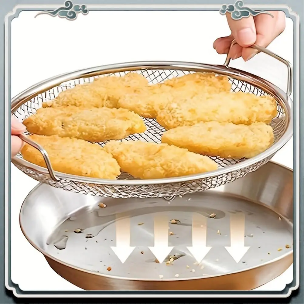 

Durable Kitchen Oil Filter Pan Stainless Steel Frying Oil Filter Pan Fine Mesh Filter Basket Frying Grill Food Tools