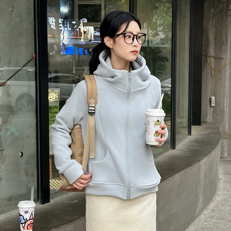 بلوزة من الصوف بدون قبعة المرأة هوديي الوردي ربيع الخريف الوقوف طوق الدانتيل يصل الفانيلا س الرقبة الشريط زهرة Crewneck تيري GF