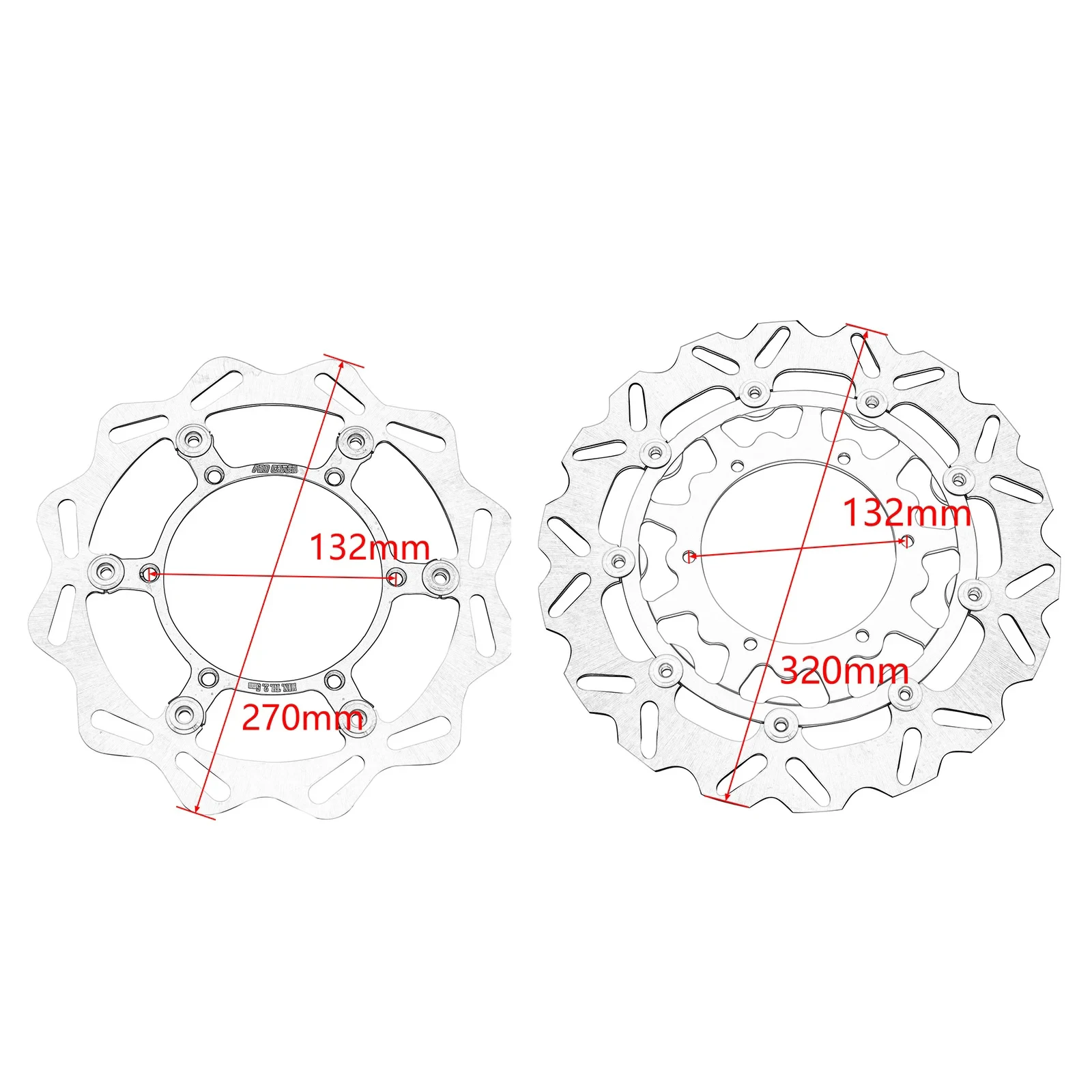 CNC 320mm 270mm Floating Front Brake Disc Rotor For Yamaha WR YZ 125 250 250F 426F 450F YZ250X YZ250FX 1998-2021 Universal parts