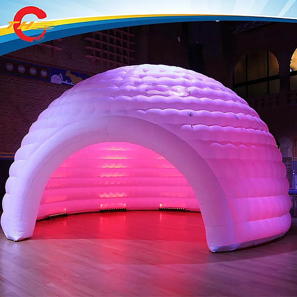 

new popular inflatable party tent/inflatable igloo/led inflatable tent with LED light,free air shipping to door