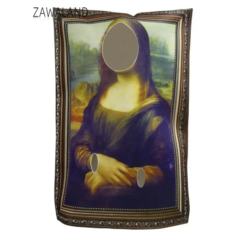 

Zawaland Mona Lisa Costume Adult Kid Carnival Disguisement Clothes The Scream Mural Party Dress Up Funny Purim Performance Suit