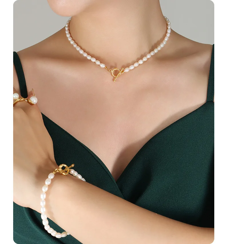 Französisch Barock Perlenkette Halskette Armband schick und elegant Frau Set Mädchen Ästhetik Accessoires Hochzeits schmuck Großhandel – Detail 3