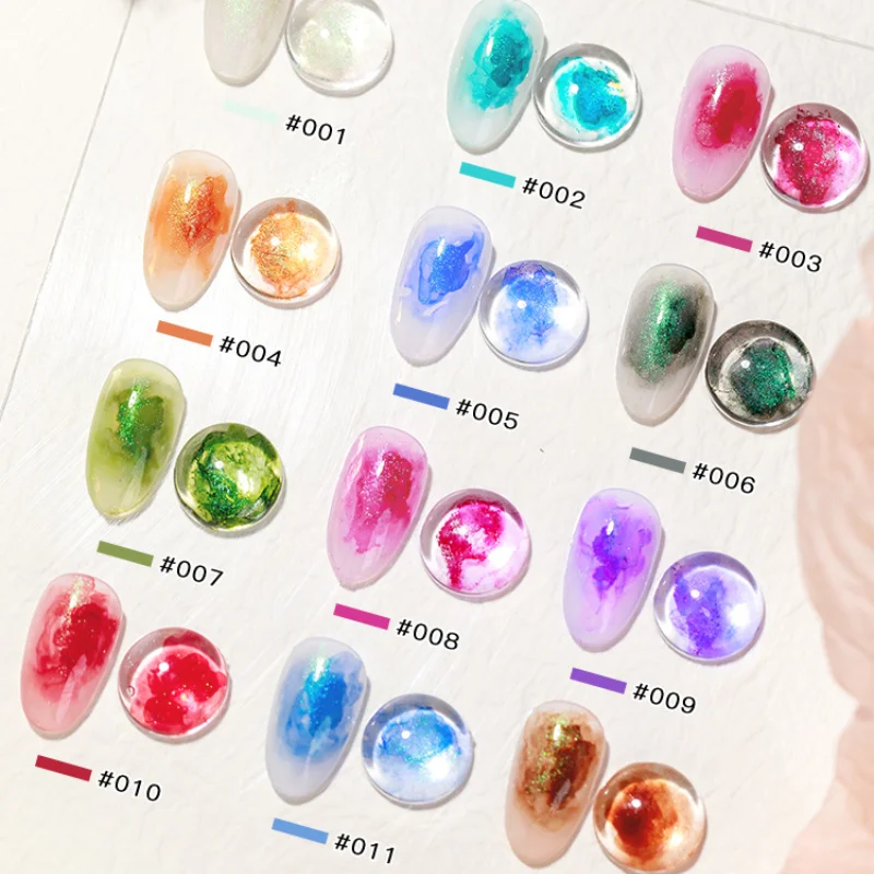 

12Color 15ml Glitter Nail Blooming Liquid Air Dry Nail Art Design Water Color Ink Smoke Effect Painting Nail Polish For manicure