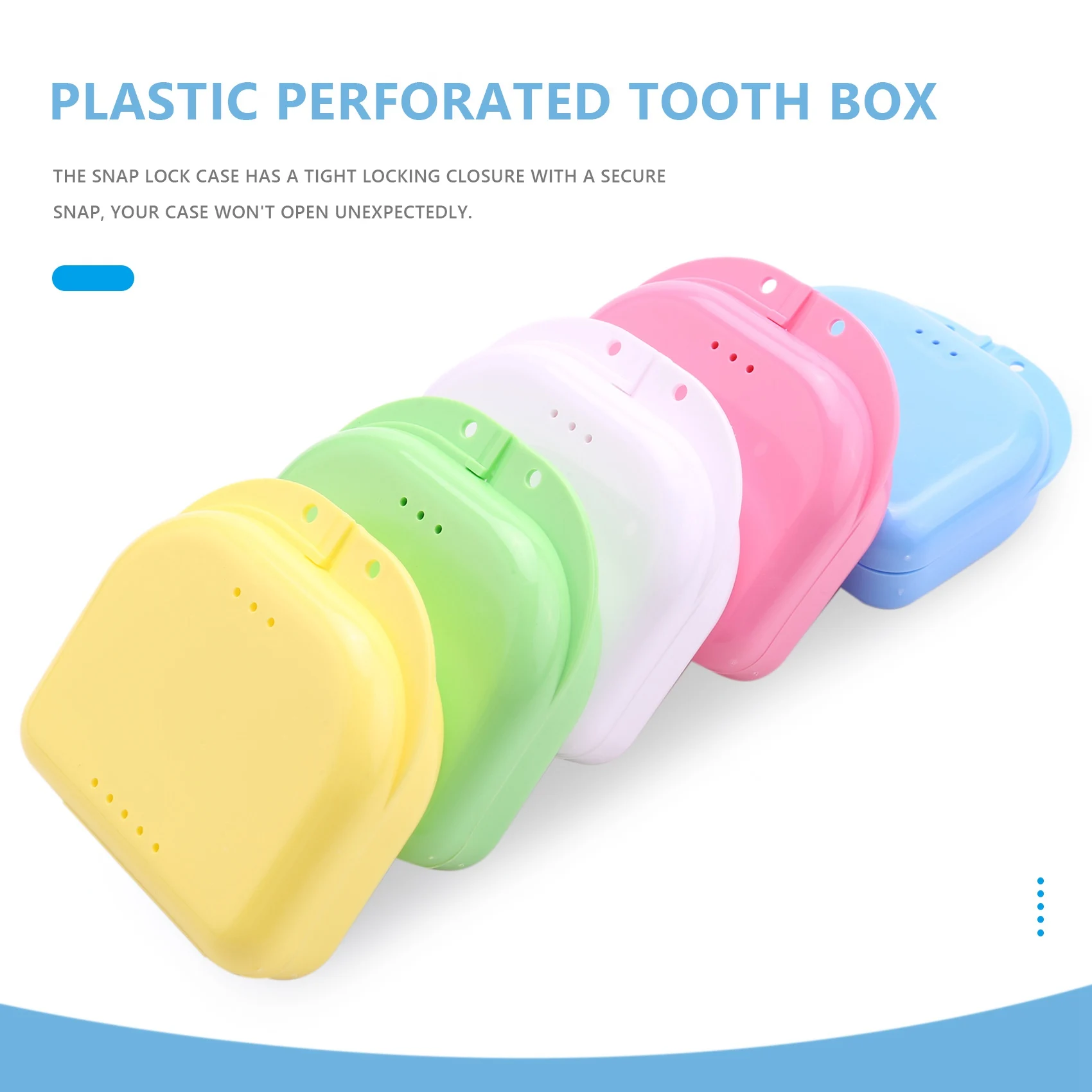 Popular Retainer Case 5Pcs Mouth Guard Case Orthodontic Dental Retainer Box Denture Storage Container