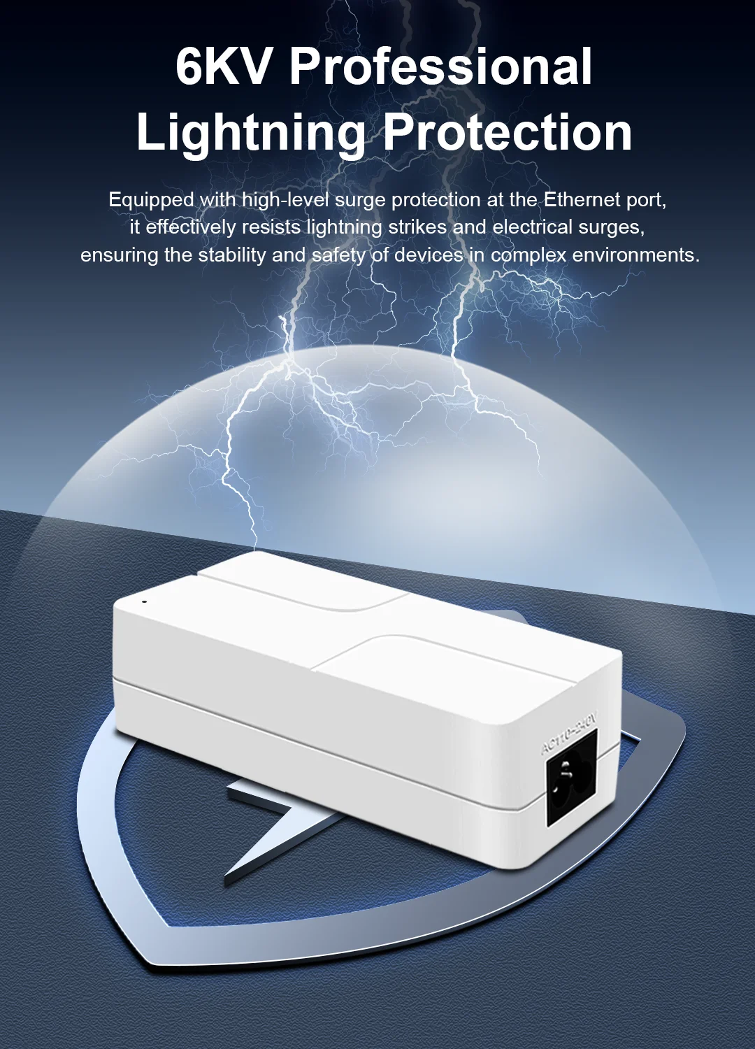 2.5G محول تغذية الطاقة عبر شبكة إيثرنت 52 فولت 30 واط جيجابت إيثرنت PoE محول 10/100/1000/2500Mbps للهاتف IP/الكاميرا شاحن التيار الكهربائي