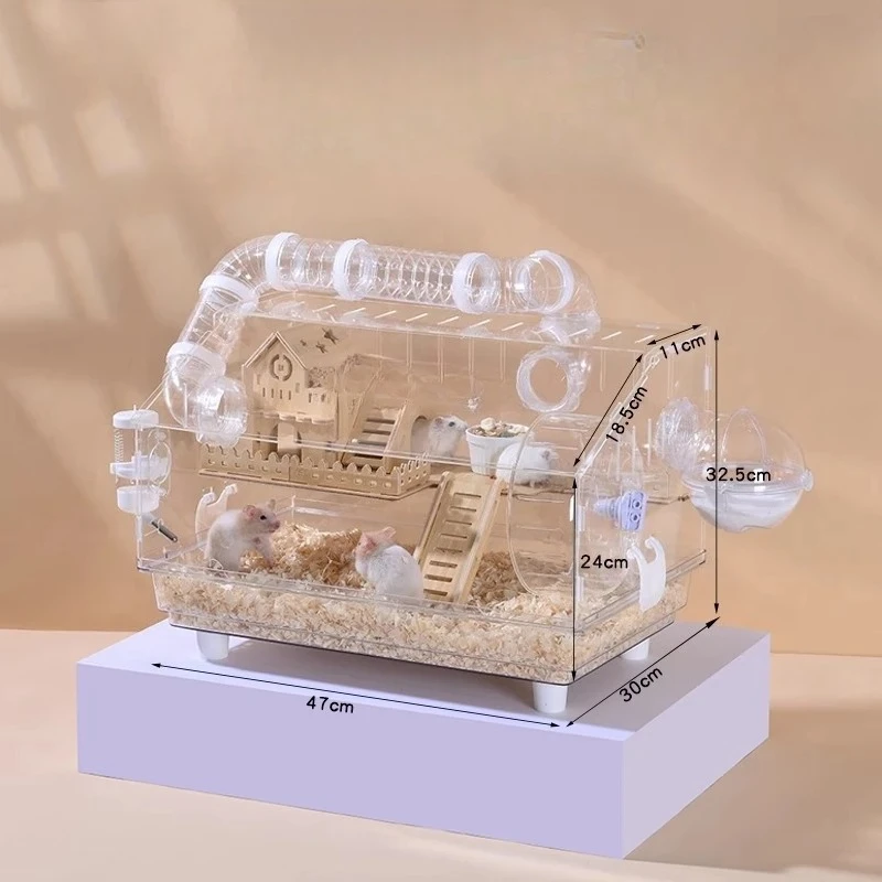 

Hamster cage anti-bite and anti-prison break special, acrylic transparent box luxury villa