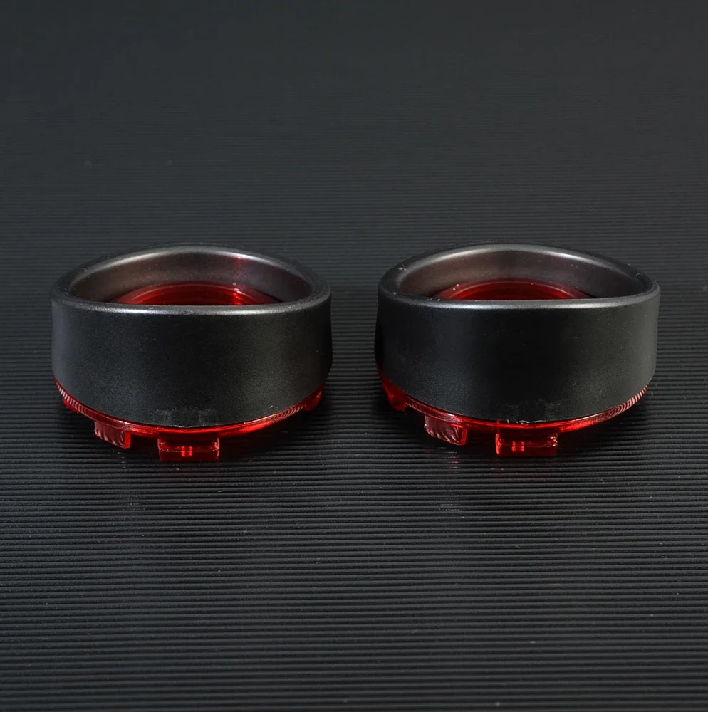 Matte black Visor-Style Turn Signal Bezels w/Red Bullet Lens for Harley DYNA Sportster 883XL 1200XL Road King