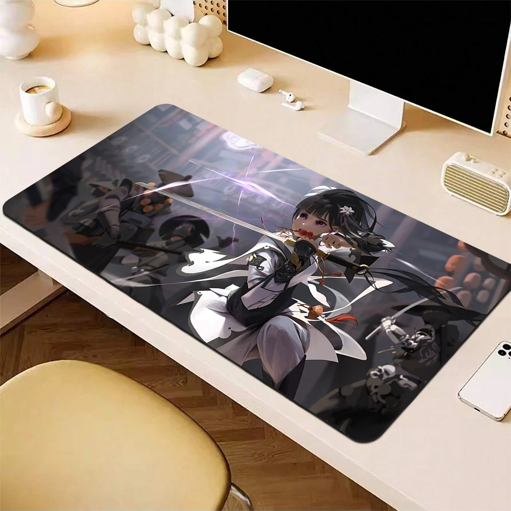 

Large Mouse Pad Gamer Locking Edge Gaming Mousepad Anime Girl Mouse Mat PC Computer Desk Mat Big Keyboard Pad 90x40cm Table Mats