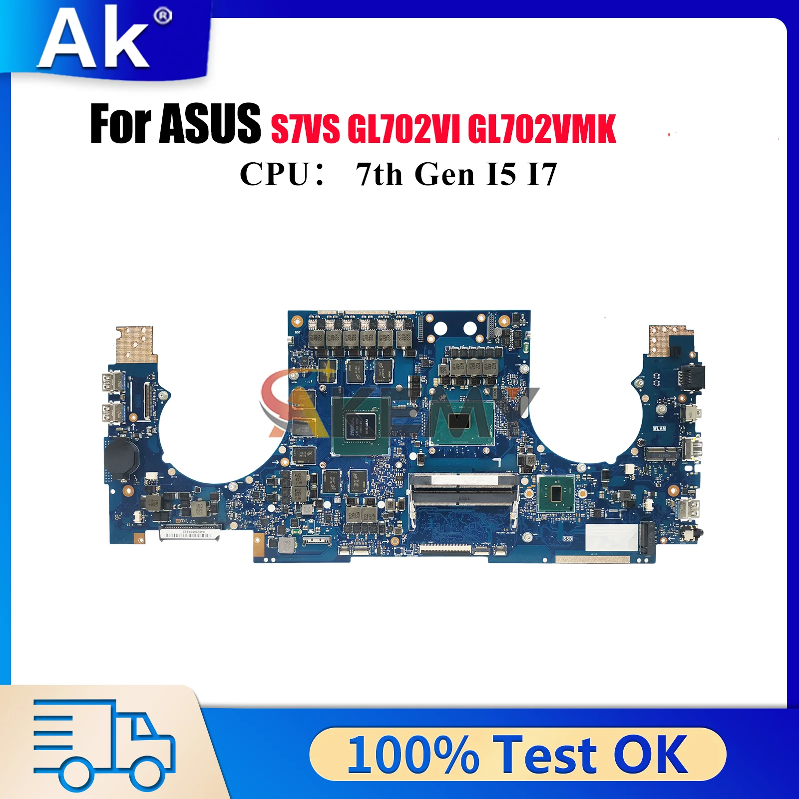 

GL702VI Laptop Motherboard For ASUS ROG Strix GL702VI S7VS GL702VMK GL702VSK GL702V Mainboard With I5 I7 CPU 100% tests OK stk