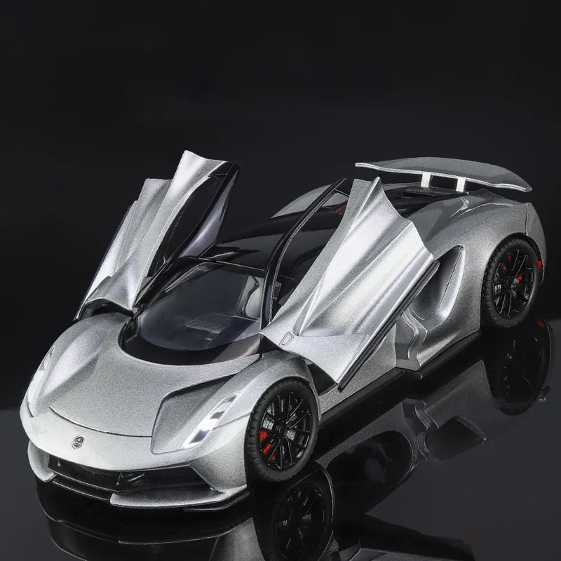 1:24 Lotus EVIJA Alloy Pure Electric Car Model Diecast Simulation Sports Vehicle Model Sound and Light Collection Kids Toy Gift