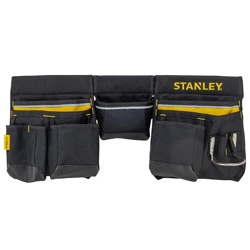 Stanley 600 Denier Tool Belt Pouch with Multi-Pockets Storage Organiser Tape Pocket Waist Pack Electrician Repair Bag