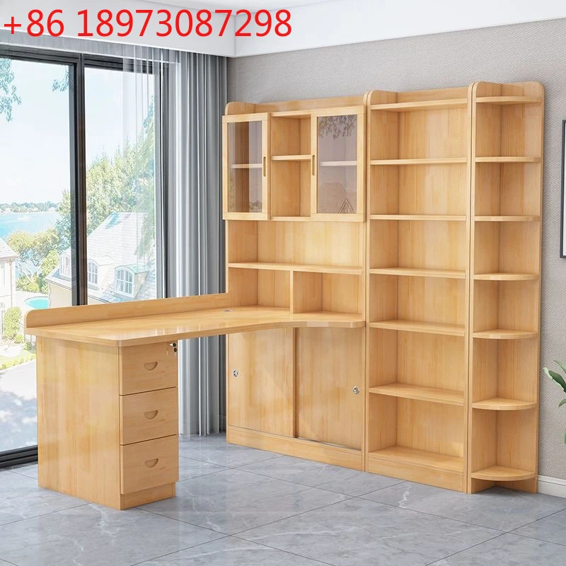 

Угловой стол из массива дерева, книжная полка, встроенная комбинация компьютерного стола для спальни