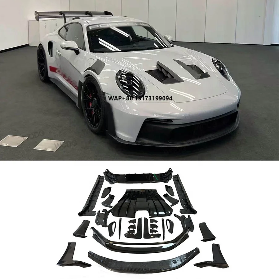 

For Porsche-for 992 2018-2024 GT3-RS Upgraded Carbon Fiber Body Kit Front Lip Side Skirt Rear Diffuser Side Splitter Bodykit