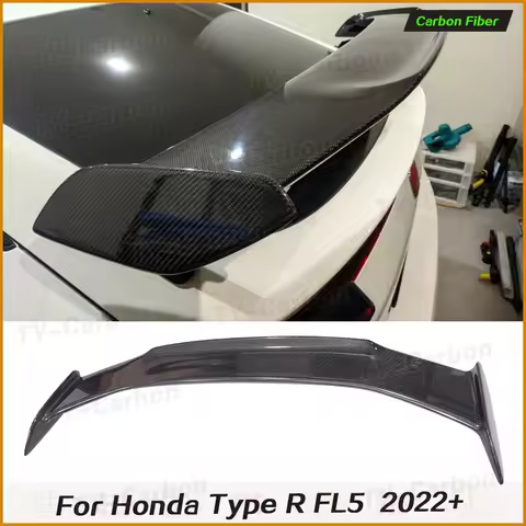 Real Carbon Fiber Rear Spoiler Trunk Wing Red Carbon for Honda Civic Type R FL5 MD Style 2022+ FRP
