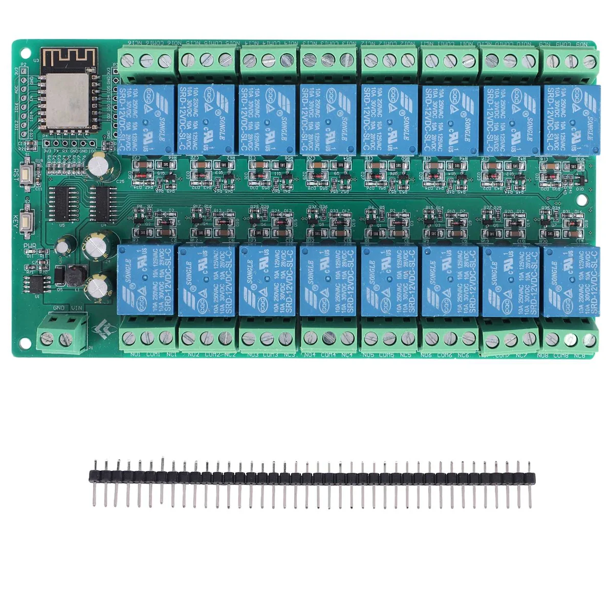 ESP8266 WIFI 16 Channel Relay Module ESP-12F Development Board Power, 16 Way Relay Module, Supply Mode 12V