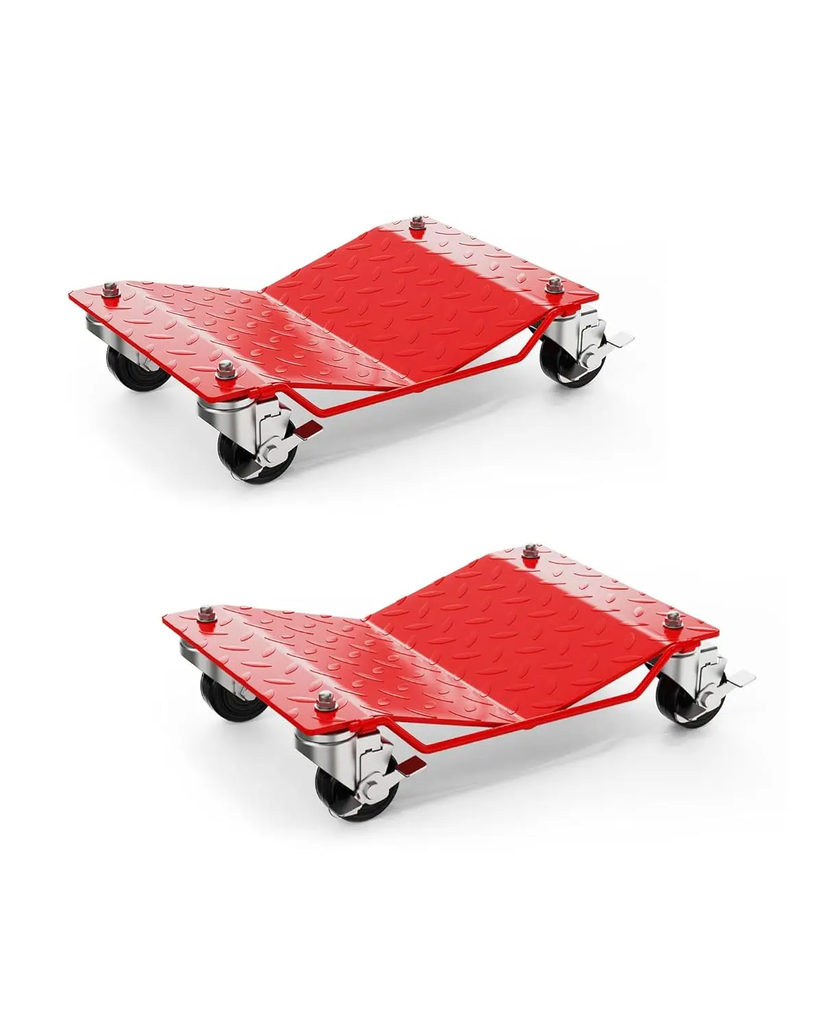 

Garvee Car Wheel Dolly, 3000 lbs/1361 KG Heavy-Duty Car Moving Cart with Brakes, Set of 2 Pcs, Red Vehicle Dolly for Car Truck Trailer Motorcycle Boat