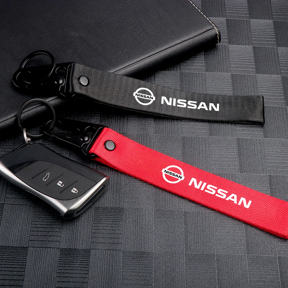 1Pcs Car Style Nylon Metal Key Ring Streamer Key Chain Accessories For Nissan Nismo X-Trail Murano Tiida Sylphy Altima Note J10