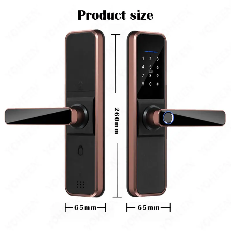 Imagem -02 - Fingerprint Intelligence Lock High End Mais Recente Projeto App Ttlock Cartão de Senha Home Smart Door Locks Cartão de Senha