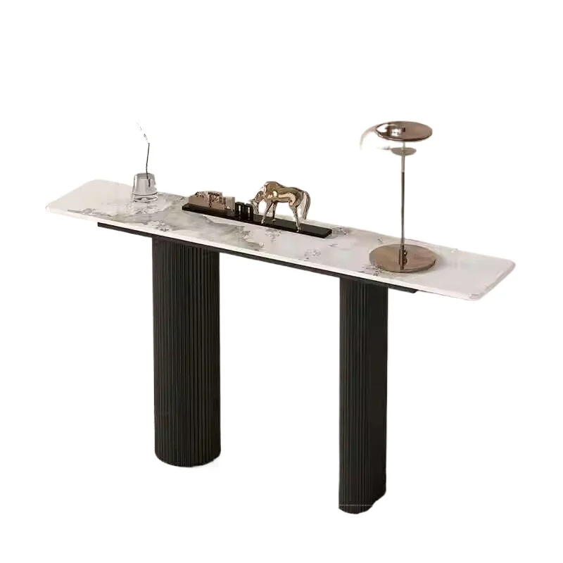 Modern minimalist cream entry table for luxury living room long hallway console