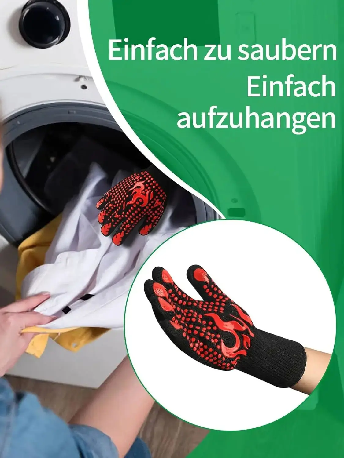 Universele antislip hittebestendige barbecuerofenhandschoenen Brandwerende keukenkookhandschoenen Geschikt voor hoge temperaturen - afbeelding 2