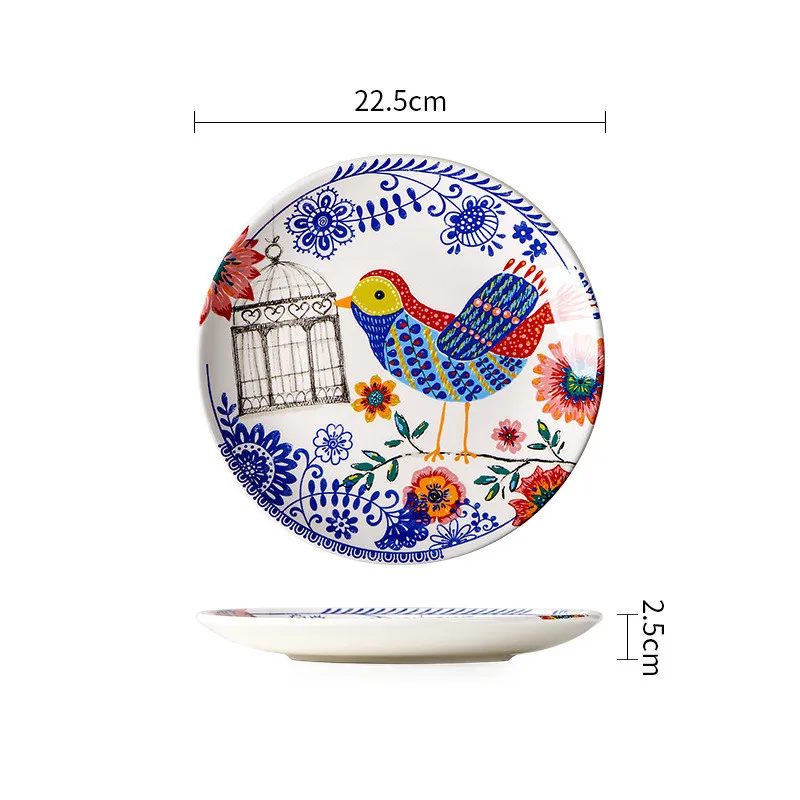 Exquise Keramische Borden Rond Steak Diner Pastabord Onderglazuur Color Serviesgoed Keukenaccessoires Thuissaladeplaat