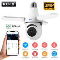 KERUI 3MP 5G/2.4G WiFi PTZ IP Camera with LED Lights E27 Bulb Camera Indoor Home Security Surveillance AI Tracking Wireless