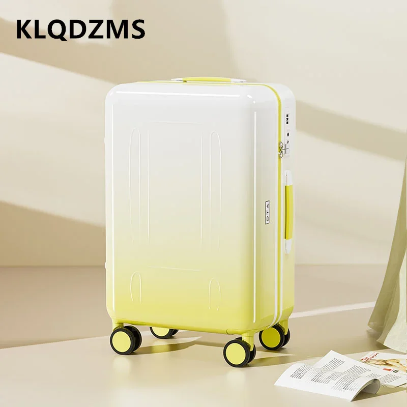 

KLQDZMS Women's Suitcase PC Boarding Box 20"24 Inch Trolley Case Cart Style Travel Bag Men's Rolling with Wheels Luggage