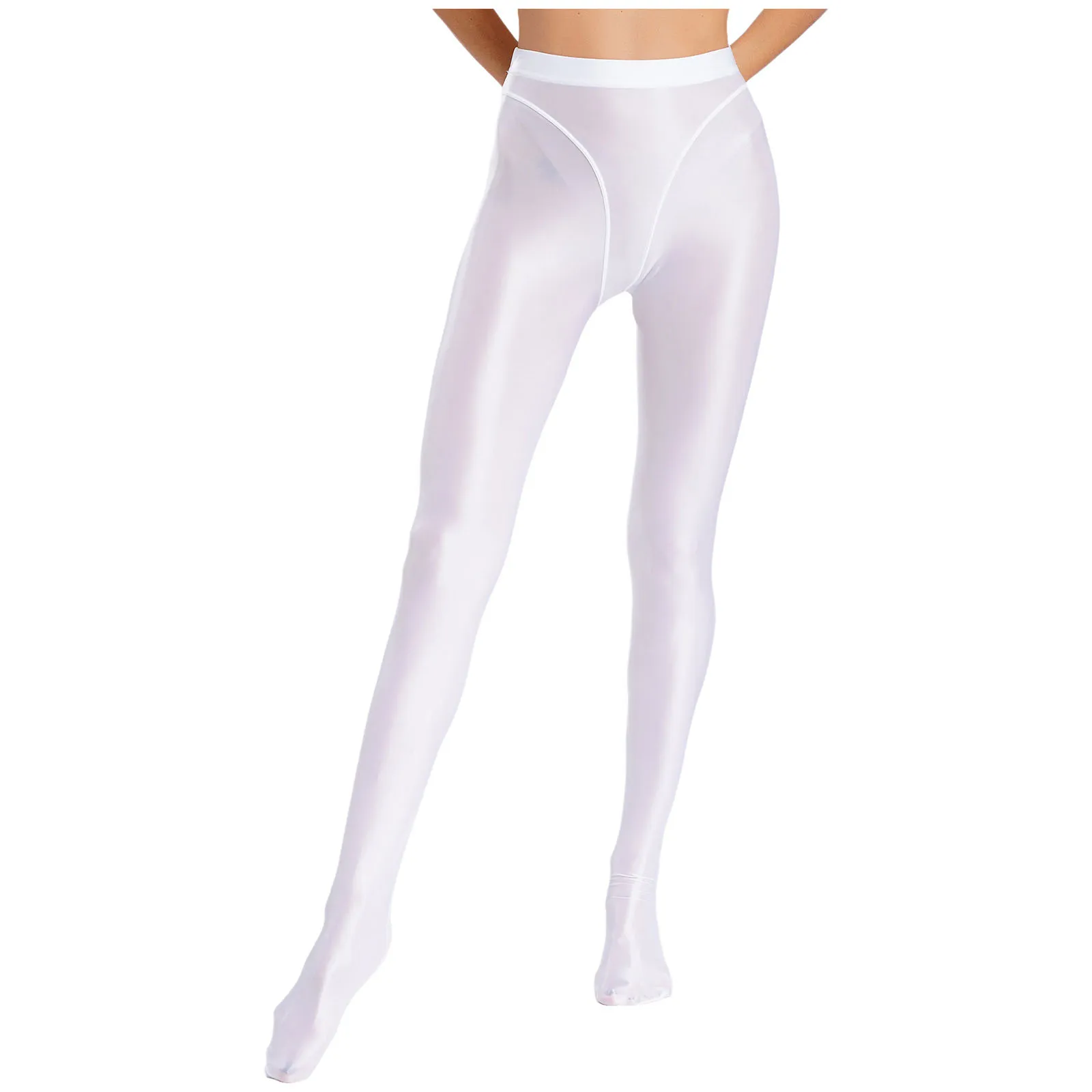 Women Yoga Workout Smooth Pantyhose Silky Skinny High Waist Gym Leggings Pants Dance Gymnastic Fitness Sport Underpants Trousers