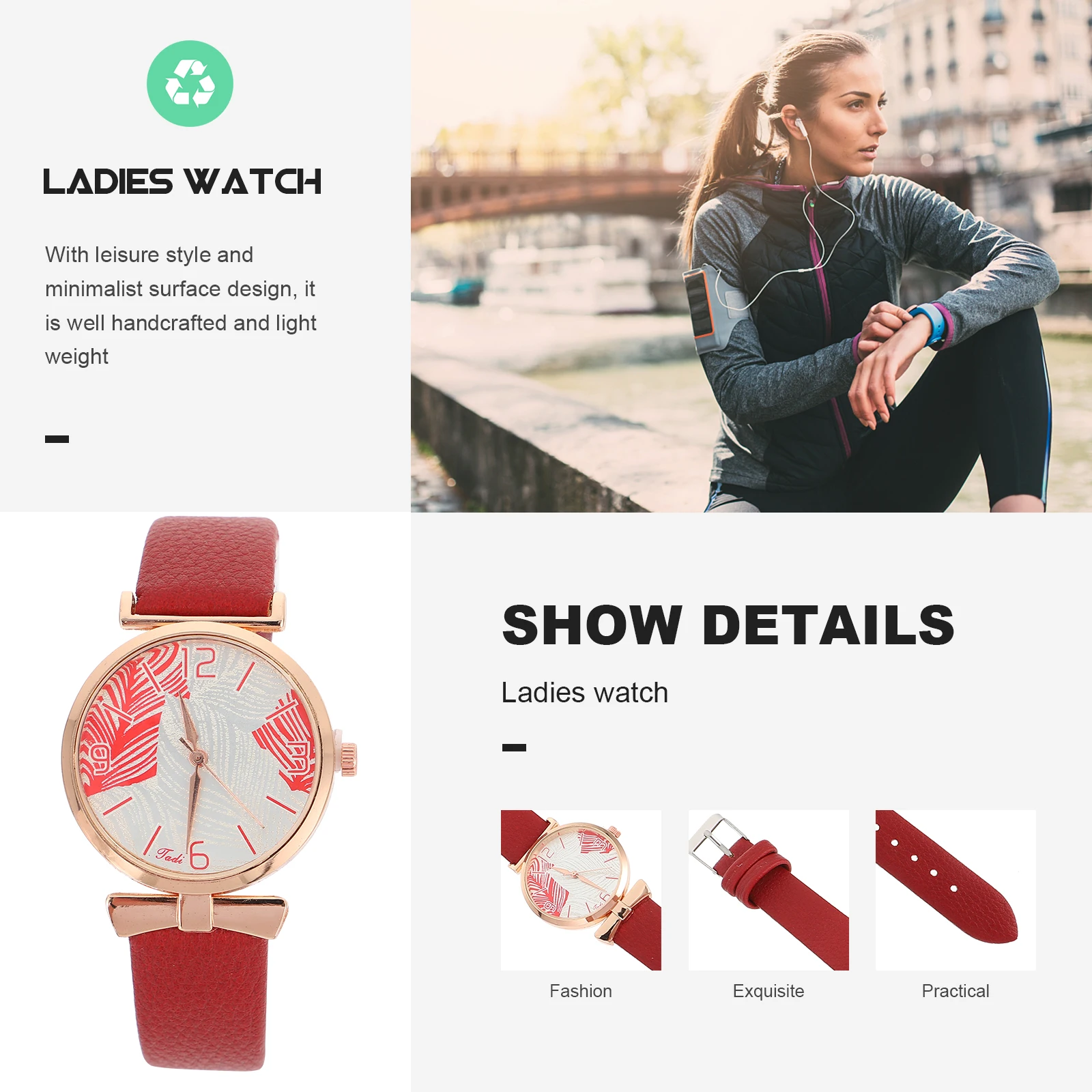 

Ladies Casual Materials Unique Dial Small Size Glass Mirror Quartz Wrist Watch Women Watch Watches