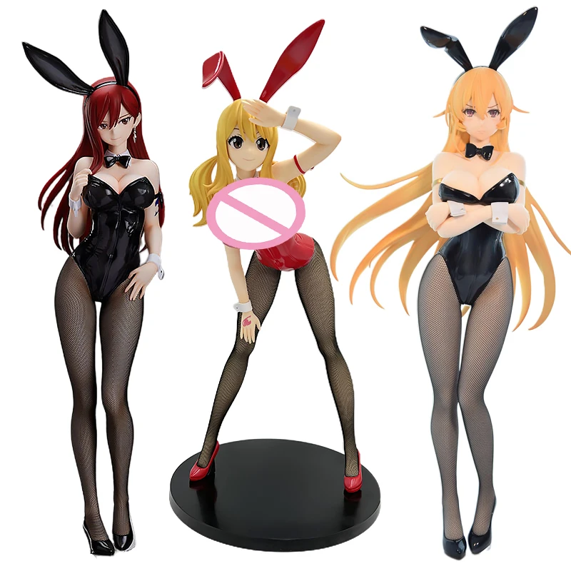 45cm B-STYLE Erza Scarlet Bunny Girl Anime Figure FREEing Fairy Tail Lucy Heartfilia Action Figure Sexy Collectible Model Toys