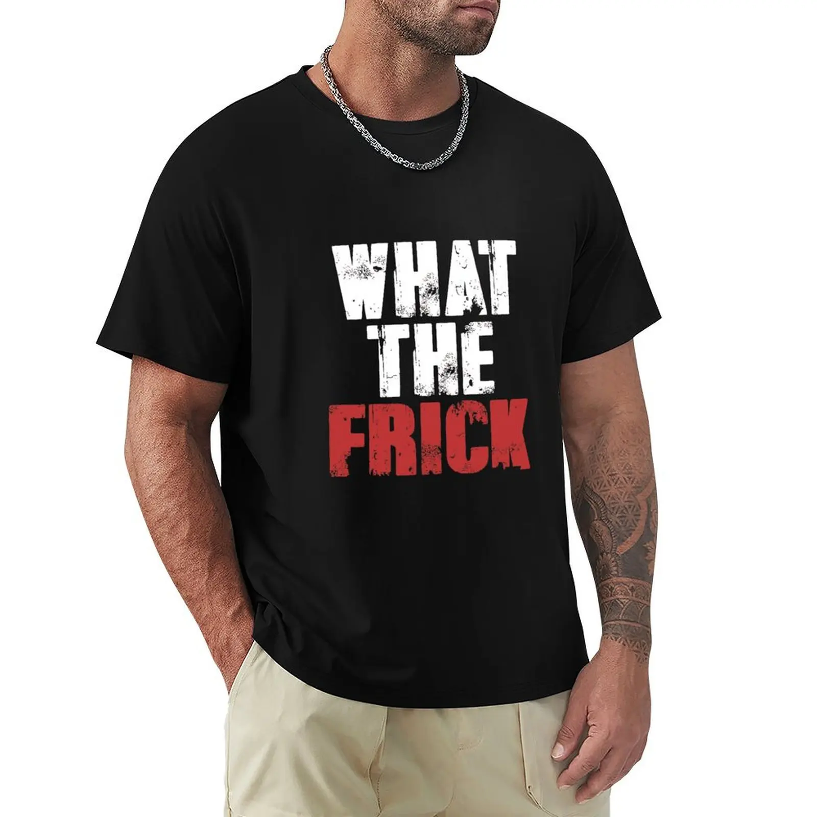 Camiseta de manga larga con meme vintage divertido de What The Frick, camiseta de algodón de manga corta para el trabajo