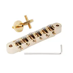 Musiclily Pro 10.4mm Roller Saddle ABR Tune-O-Matic Bridge with M4 Post for Les Paul Style Electric Guitar, Gold