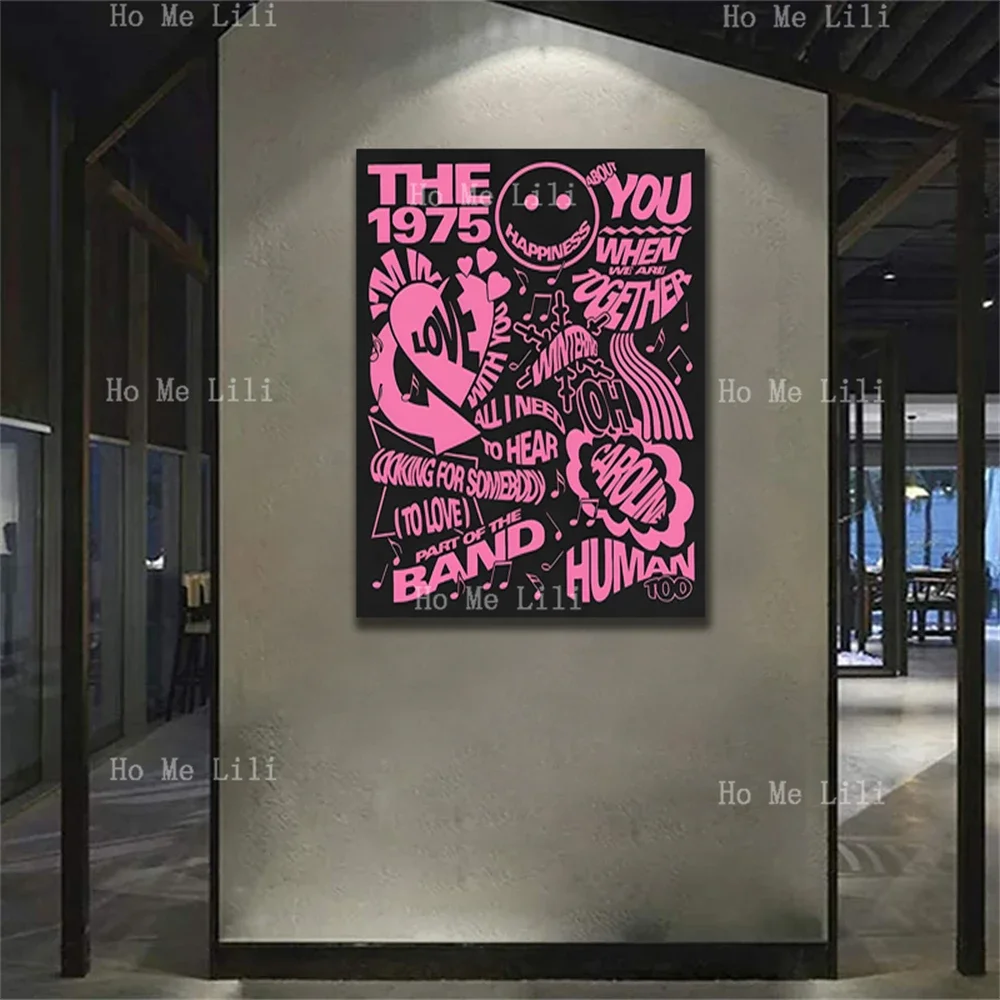 The 1975 Band Music Funny Creative Painting Canvas Wall Art Living Room Bedroom Bathroom Decor