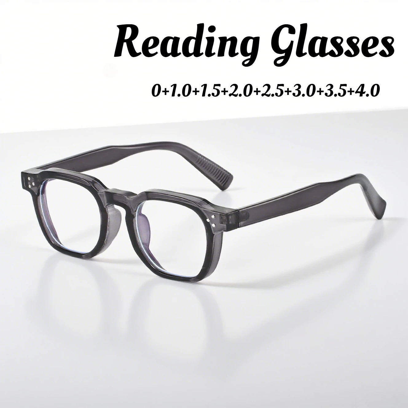

Men's Fashion New Square-Frame Reading Glasses Unisex New High-Definition Blue Light Blocking Hyperopia Glasses Thick-Rim Design
