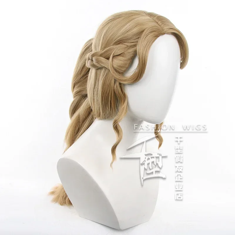 

qwerrtyuio. 123456 Game Identity V Reporter Alice Dross Cos Светло-коричневый челюсти Зажим Twist Braid Косплей парик Unifoasdffghjk 987764